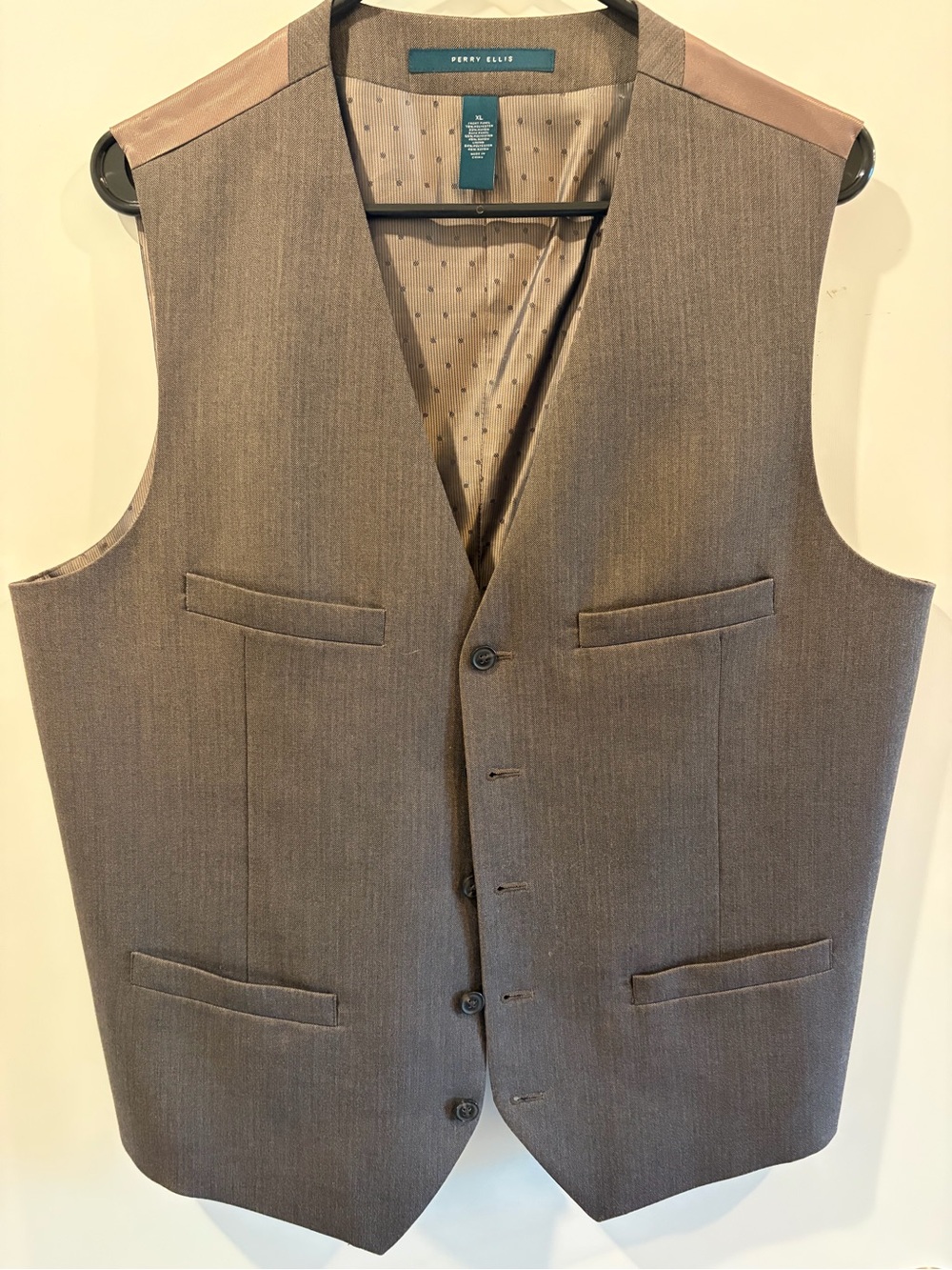 Perry Ellis Taupe-Brown Men's Tailored Dress Vest